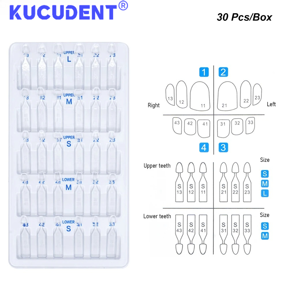 Teeth Whitening Moulds - 30pcs/Set Dental Veneer Mould Kit Front