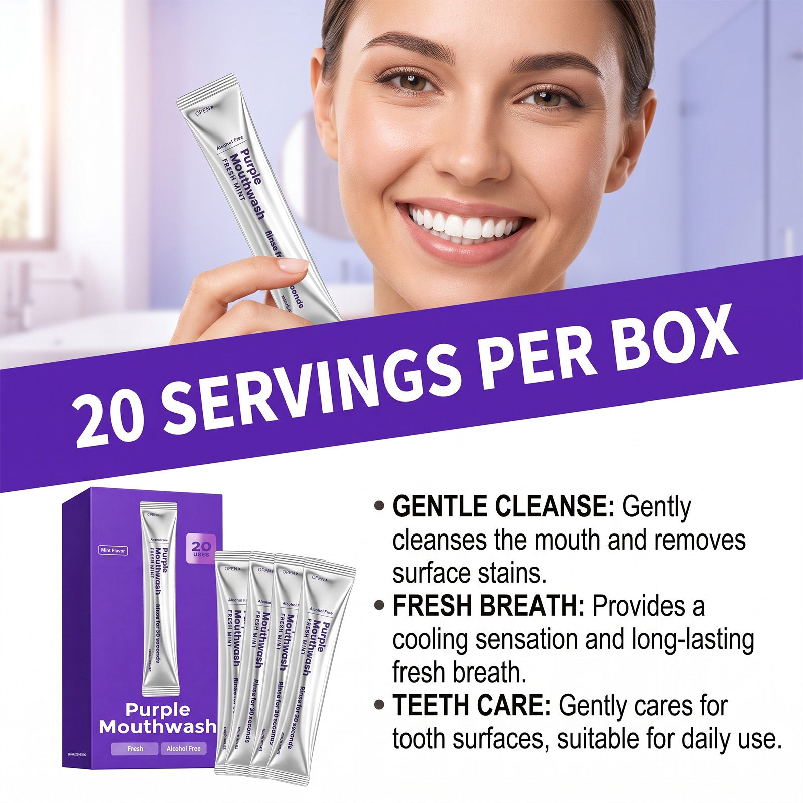 20 Pack Instant Whitening Mout - огляд і ціна Teeth Whitening Mouthwash